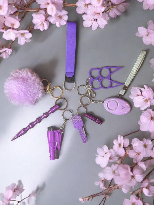 8 Pieces purple Safety Keychain